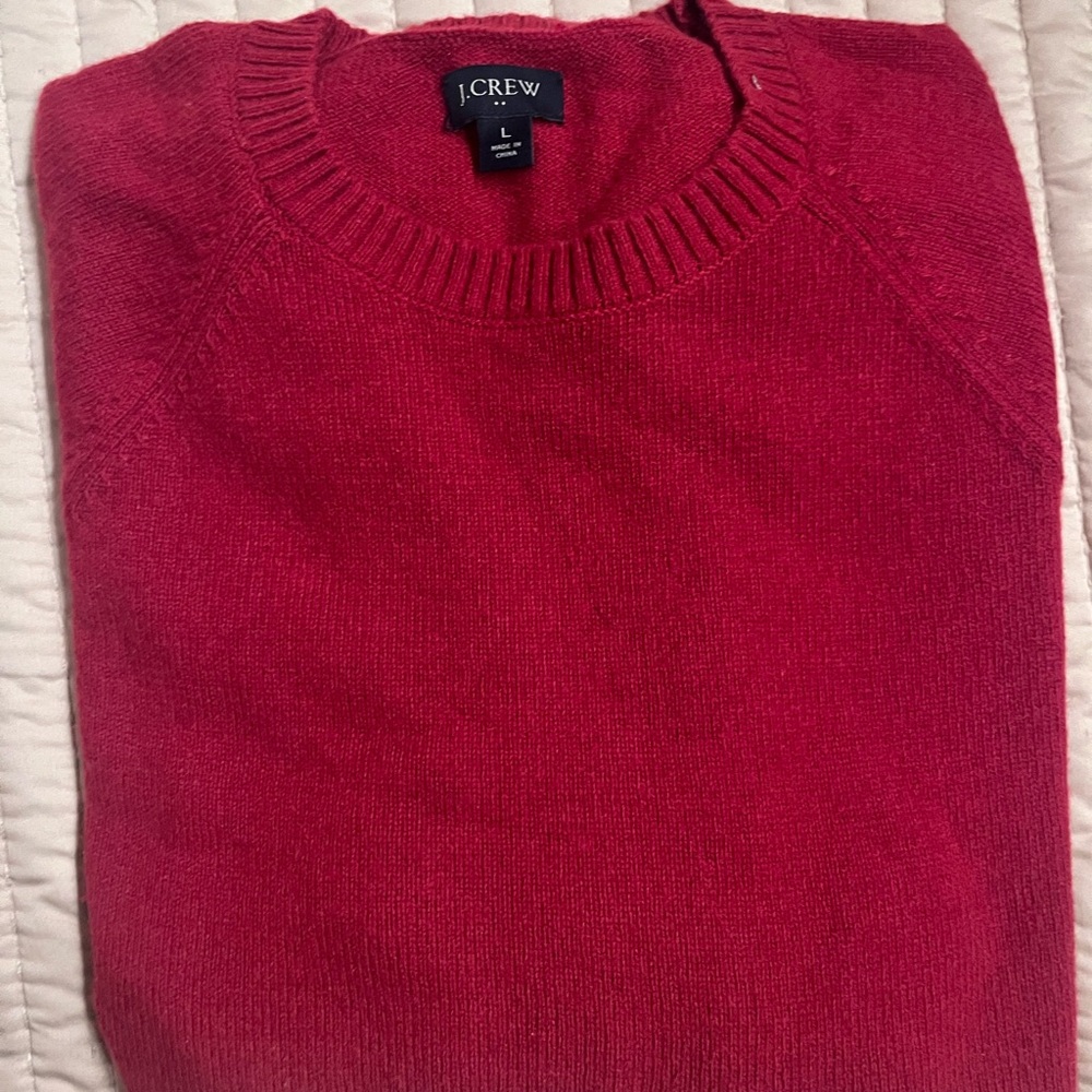 J. Crew Red Crewneck Sweater Vibrant and Cozy